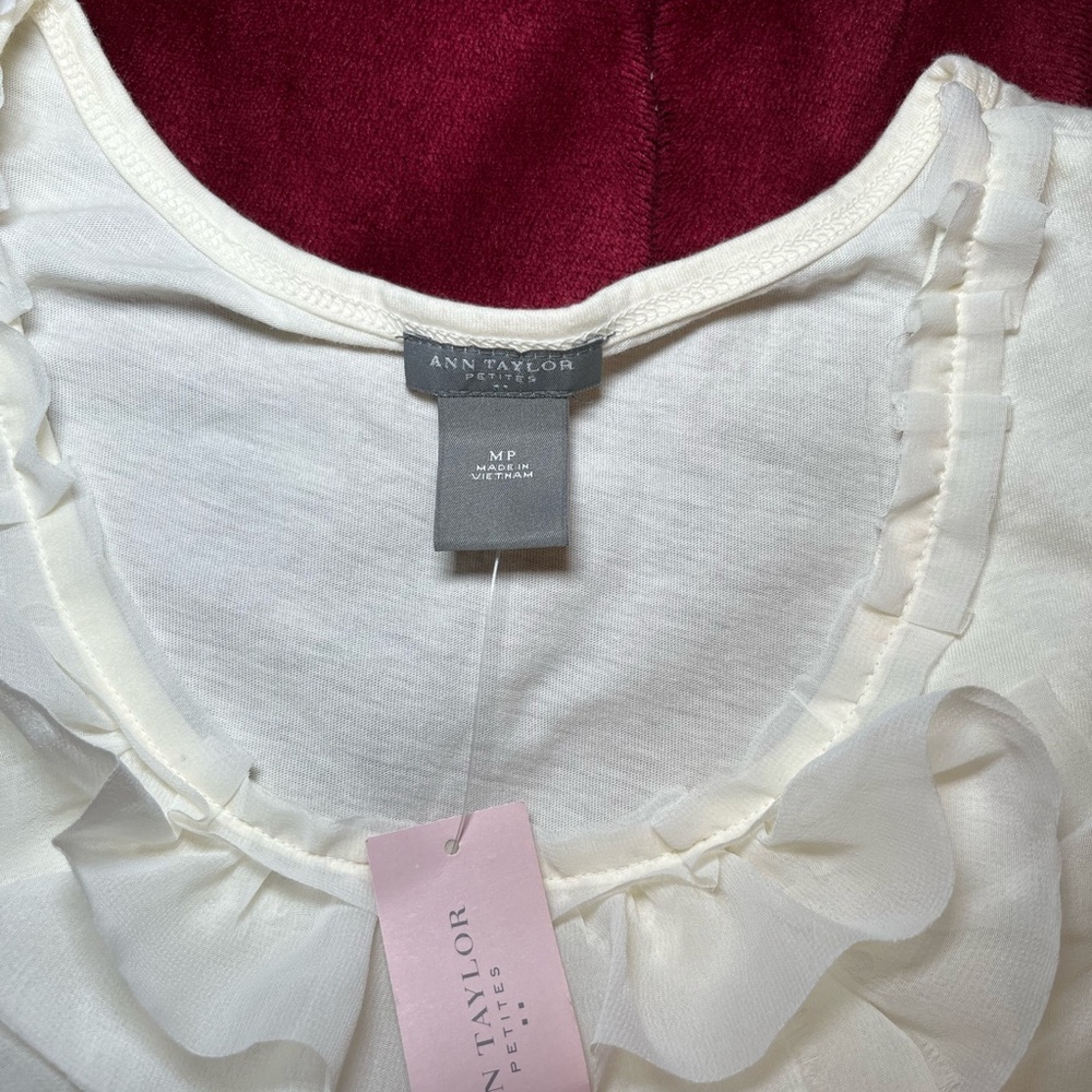 White Ruffled Tank Top - Picture 3 of 4